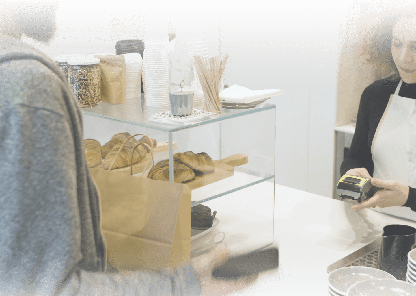 Contact us - Coffee shop payment scene